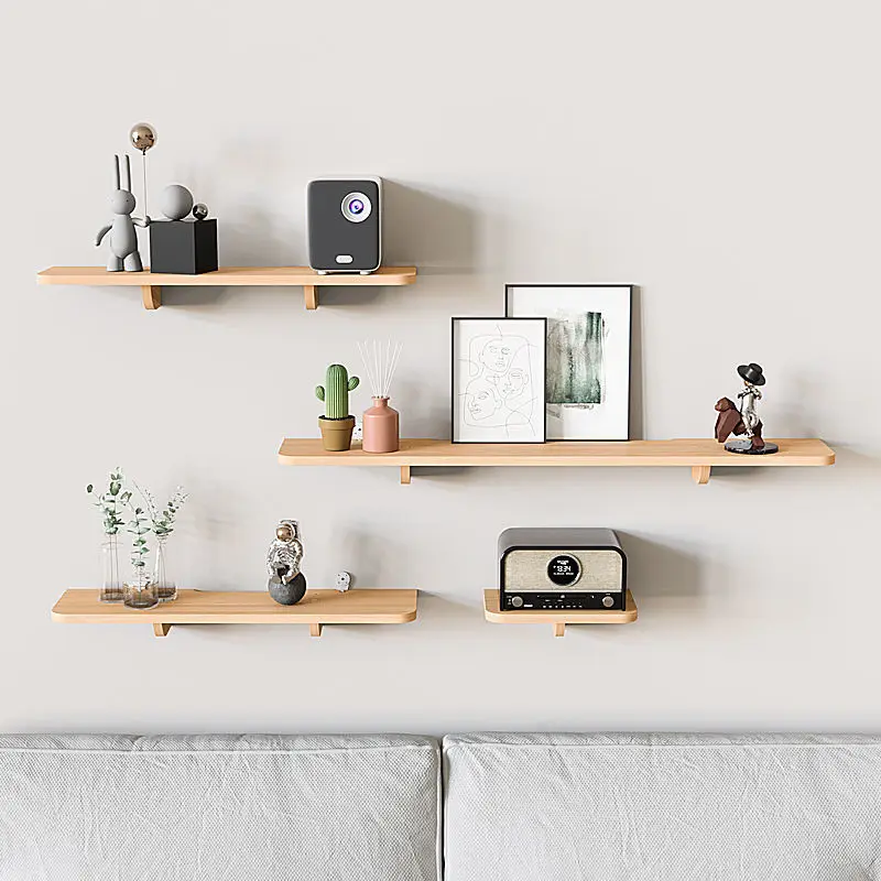 Home Bathroom Partition Wall - Solid Wood Wall Shelf for Books