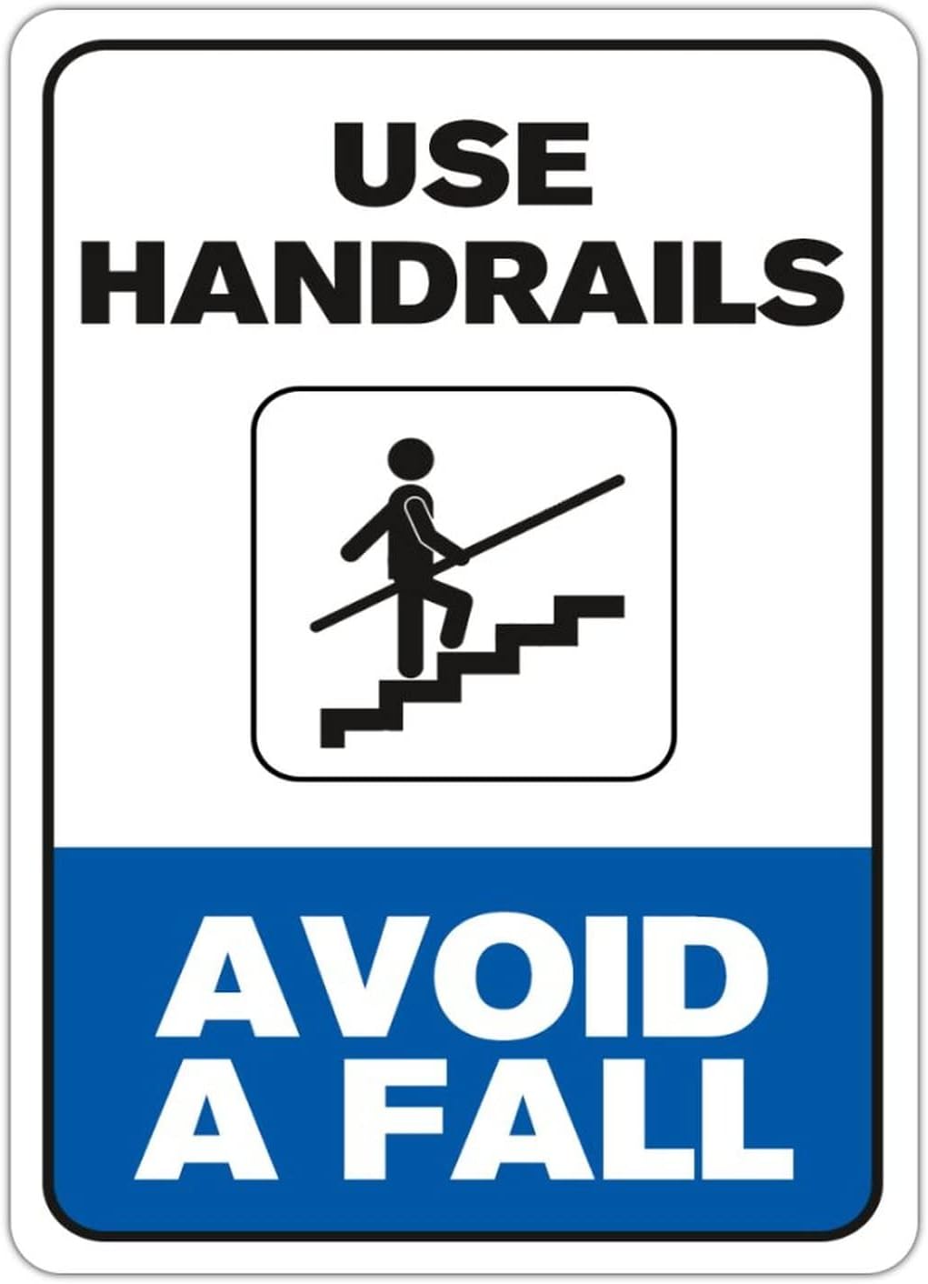 Home Bathroom Signs - Use Handrails Avoid A Fall Warning