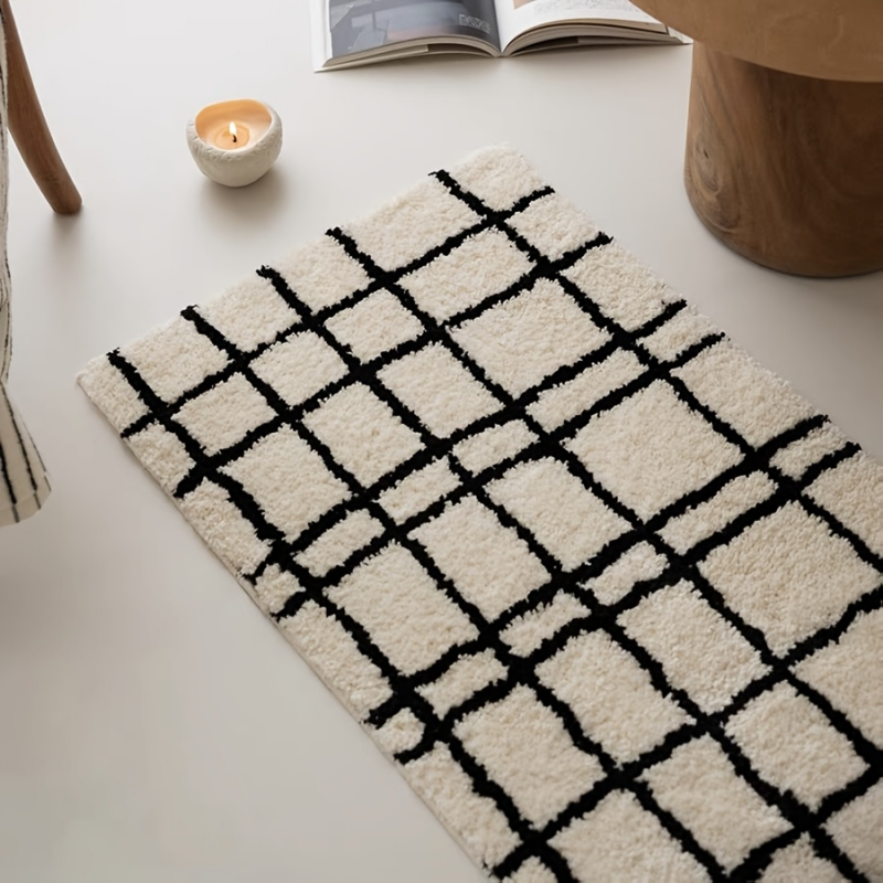 Home Living Bathroom Vanity - VIKAMA Irregular Check Bathroom Rug Anti