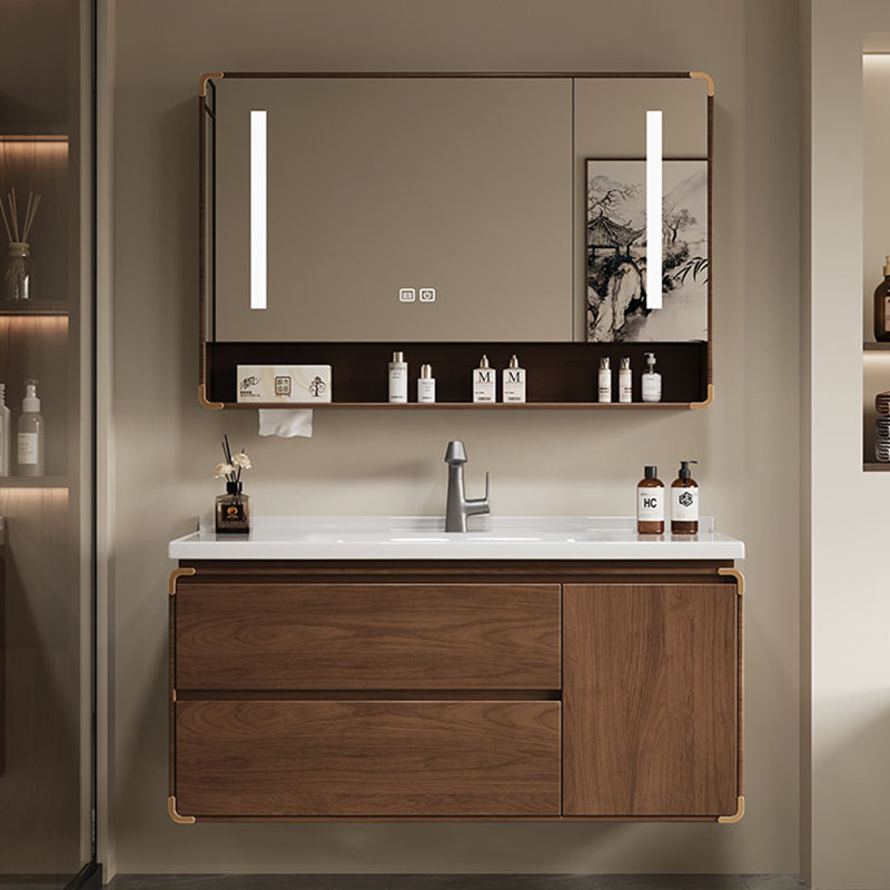 Home Bathroom Partition Wall - Display Partitions Cupboard Organizer Storage Mirror