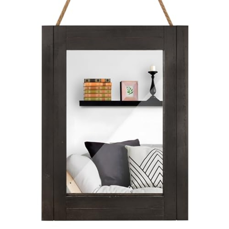 Home Living Bathroom Vanity - Rectangle Wall Mirror for Bathroom, Distressed
