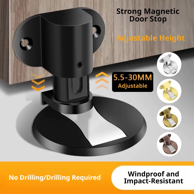 Home Hardware Bathroom Accessories - Adjustable Door Stop Punch-free Strong Magnetic