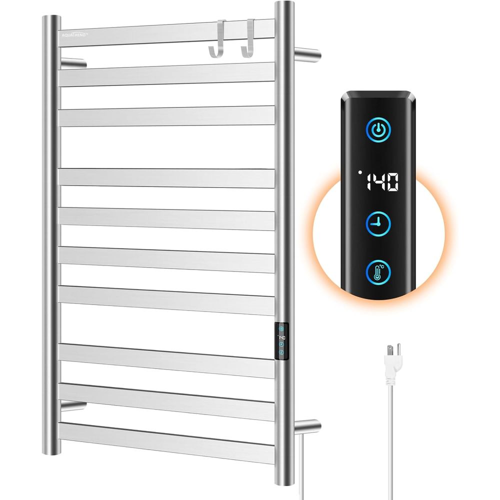 Towel Bar Stainless - 10-Bar Electric Wall-Mounted Towel Warmer with