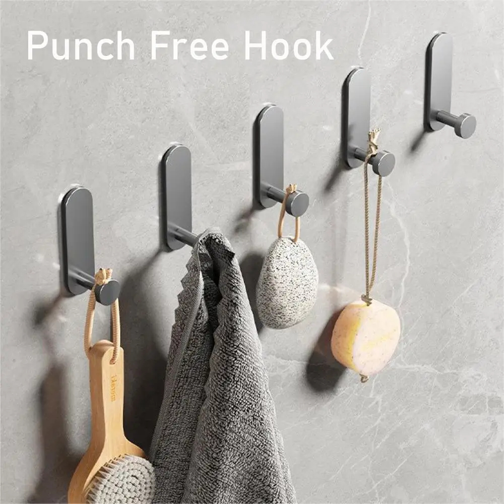 Towel Bar Stainless - 2-6Pcs Stainless Steel Bathroom Robe Hooks