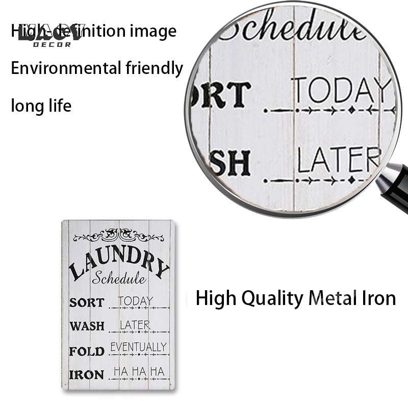 Slogan Metal Tin Sign Laundry  – Home Design Bathroom recenzja i cena