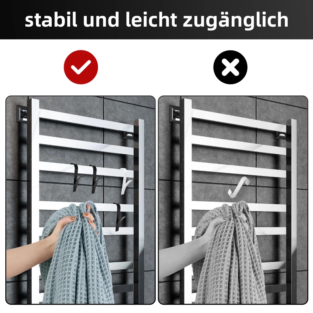 4pcs Black Hooks for Heated To – Towel Bar Stainless recenzja i cena