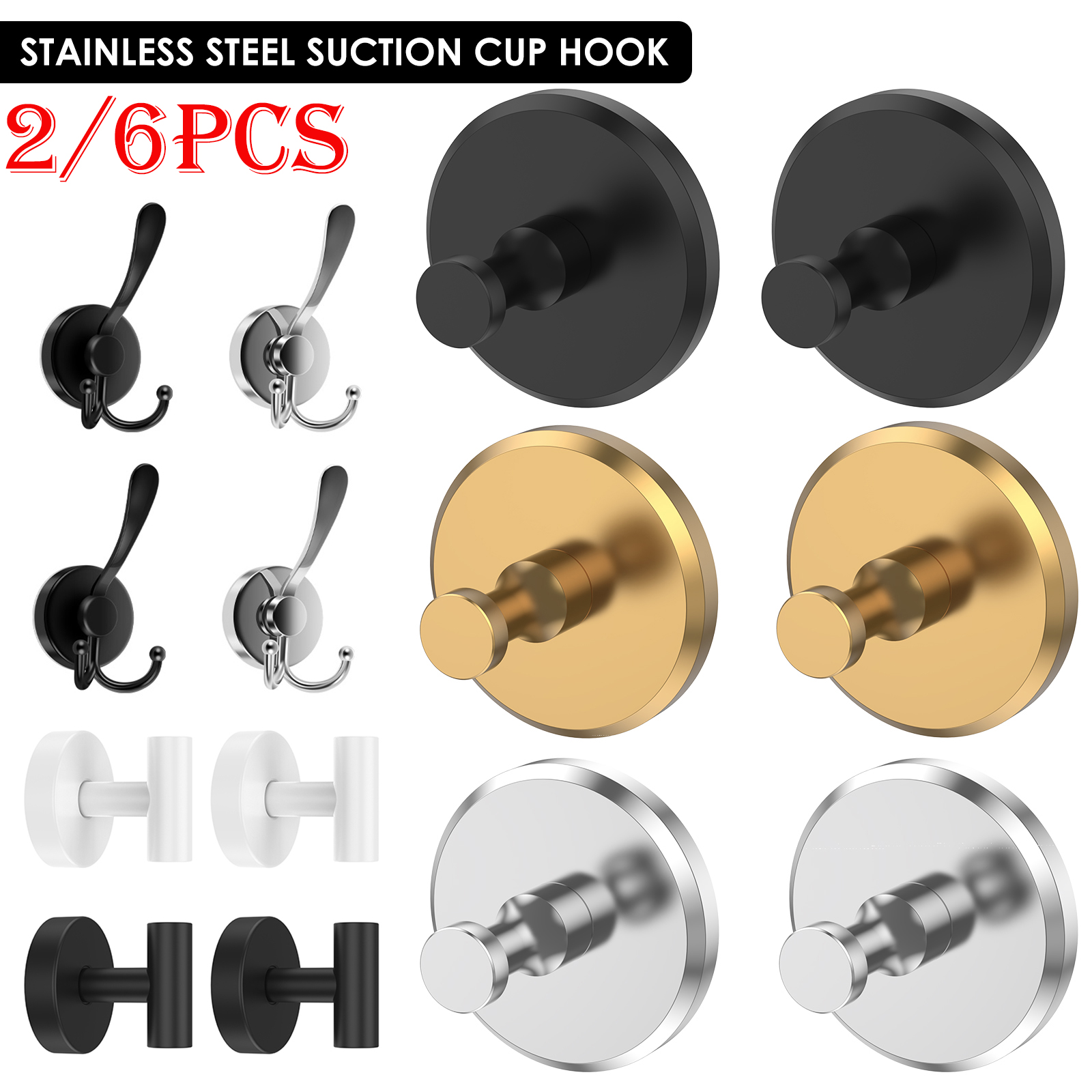 2/6Pcs Stainless Steel Suction – Towel Bar Stainless recenzja i cena
