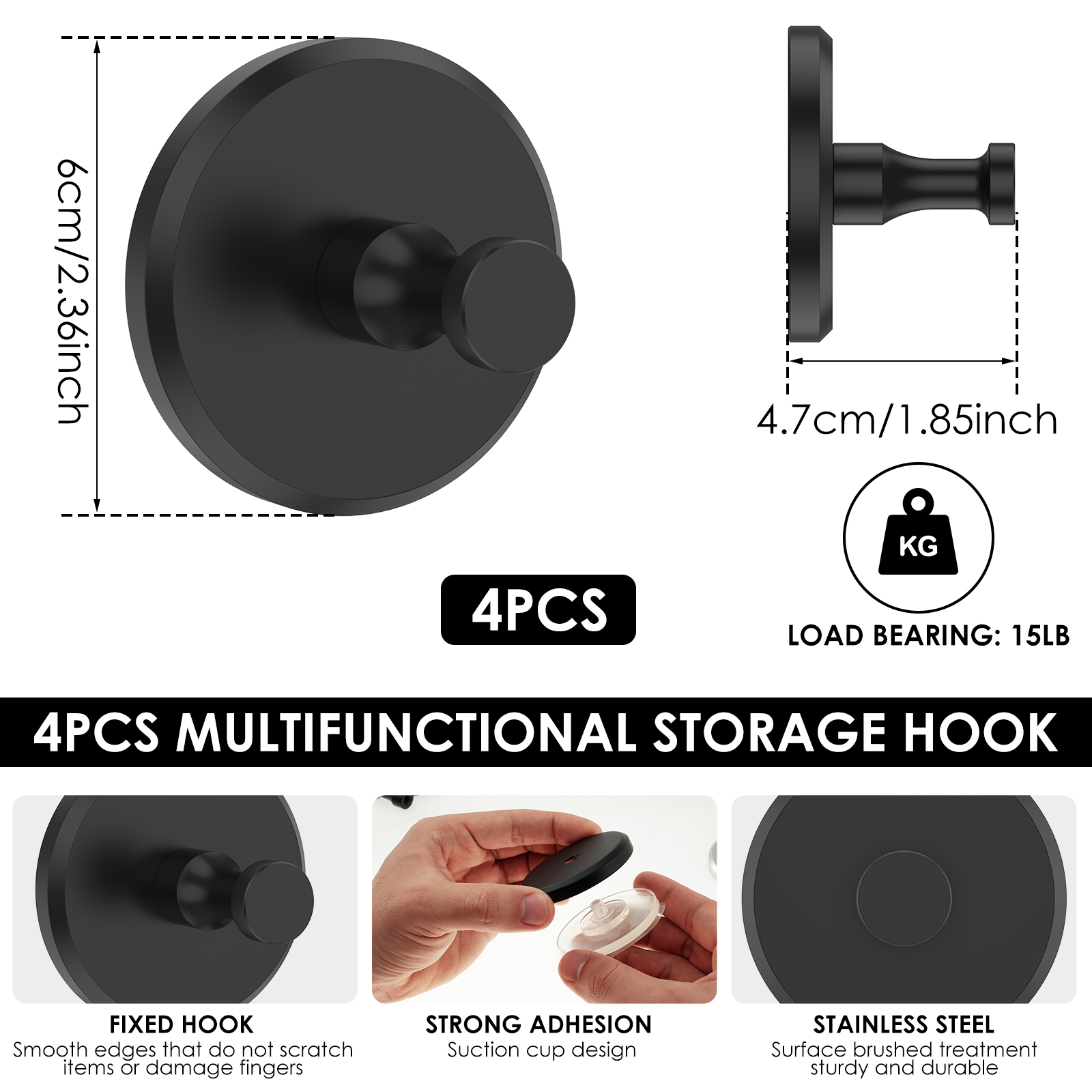 2/6Pcs Stainless Steel Suction – Towel Bar Stainless recenzja i cena