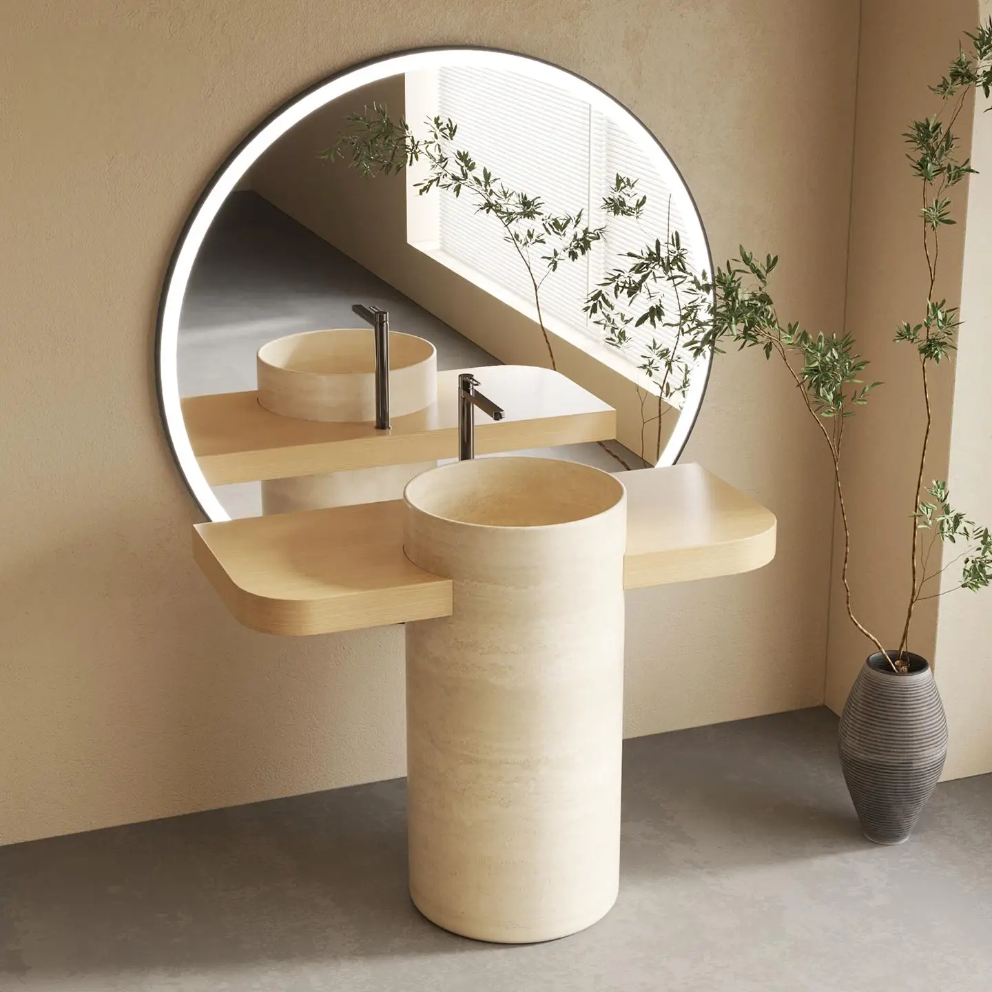 Luxury Handcrafted Travertine  – Home Living Bathroom Vanity recenzja i cena