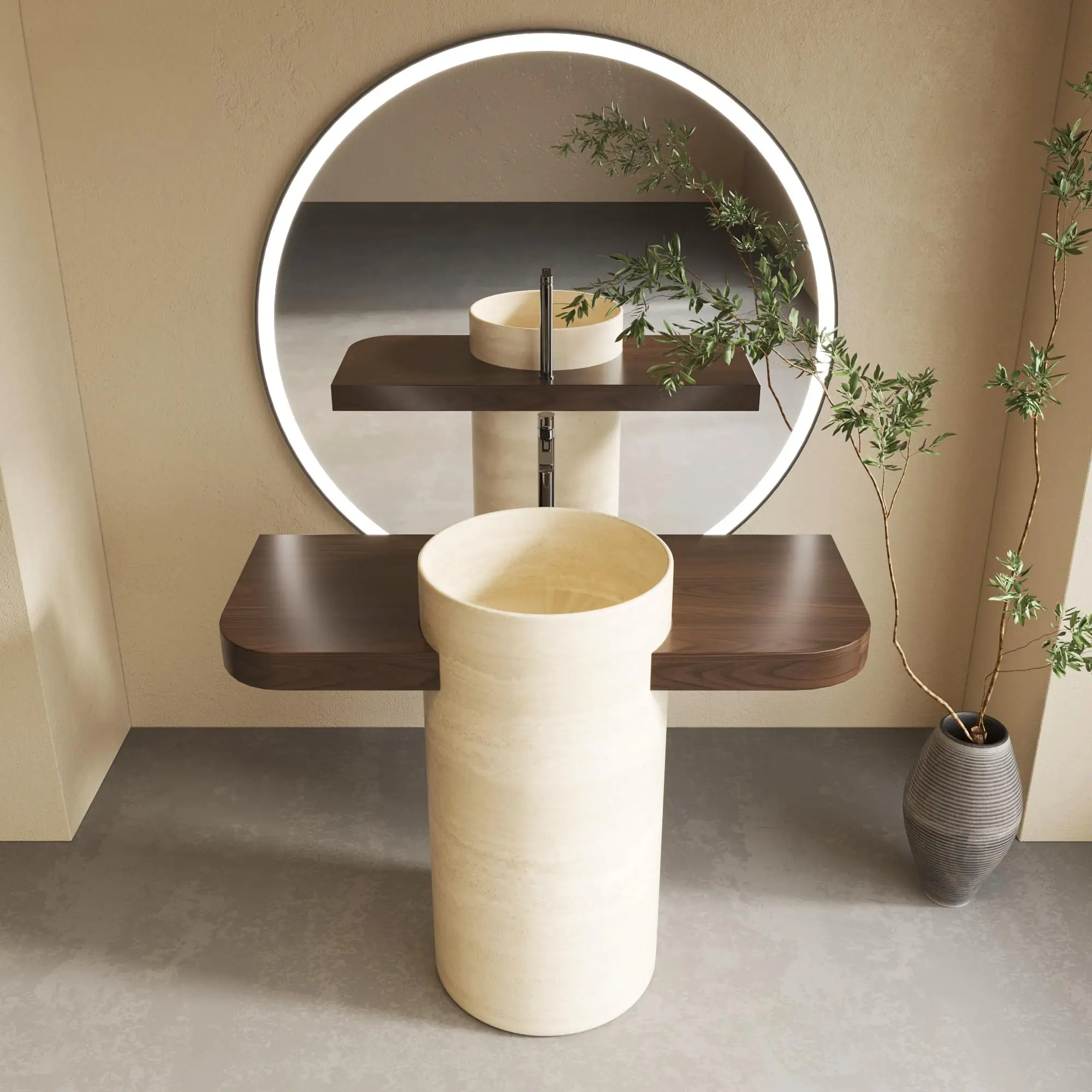 Luxury Handcrafted Travertine  – Home Living Bathroom Vanity recenzja i cena