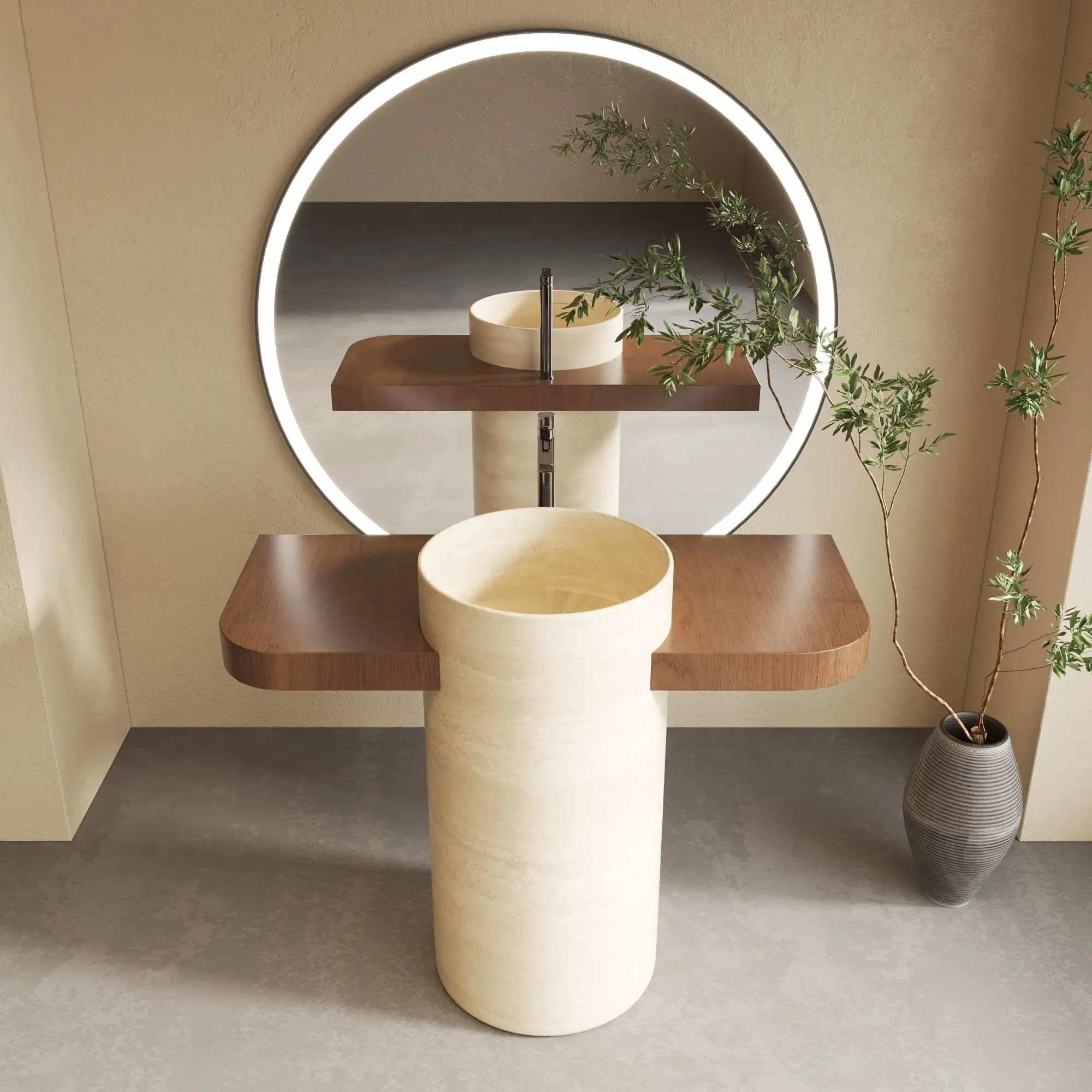 Luxury Handcrafted Travertine  – Home Living Bathroom Vanity recenzja i cena