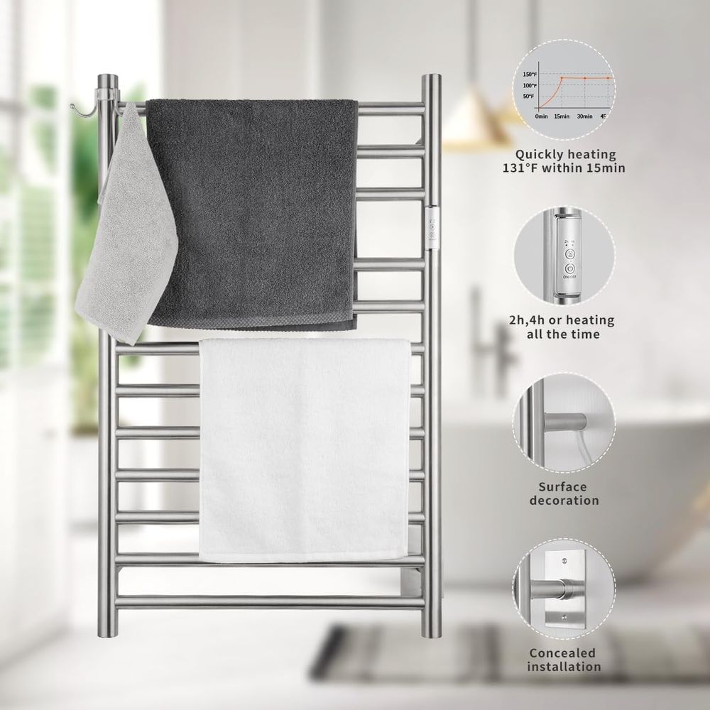 12-Bar Wall-Mounted Towel Warm – Towel Bar Stainless recenzja i cena