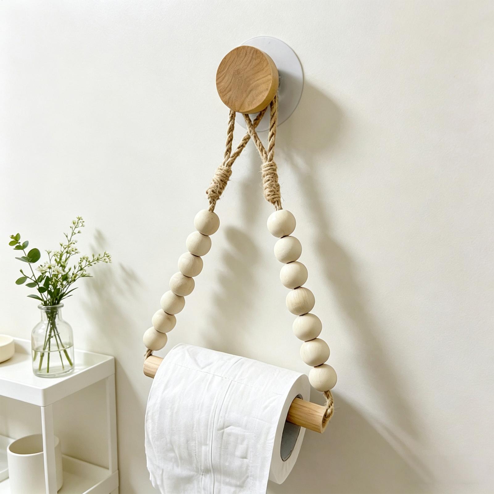 Toilet Paper Holder Wood Bead  – Home Bathroom Paper Towel Dispenser recenzja i cena