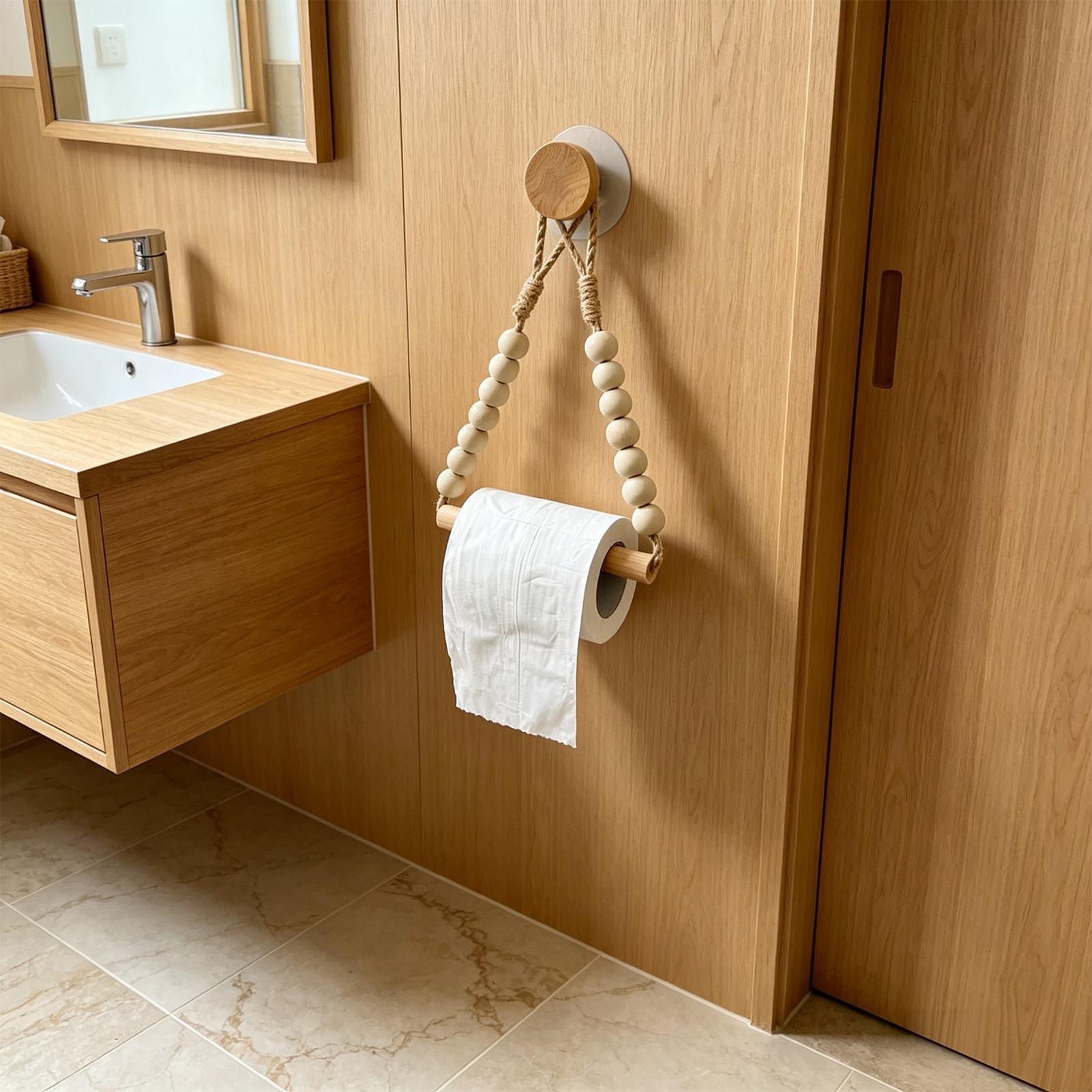 Toilet Paper Holder Wood Bead  – Home Bathroom Paper Towel Dispenser recenzja i cena