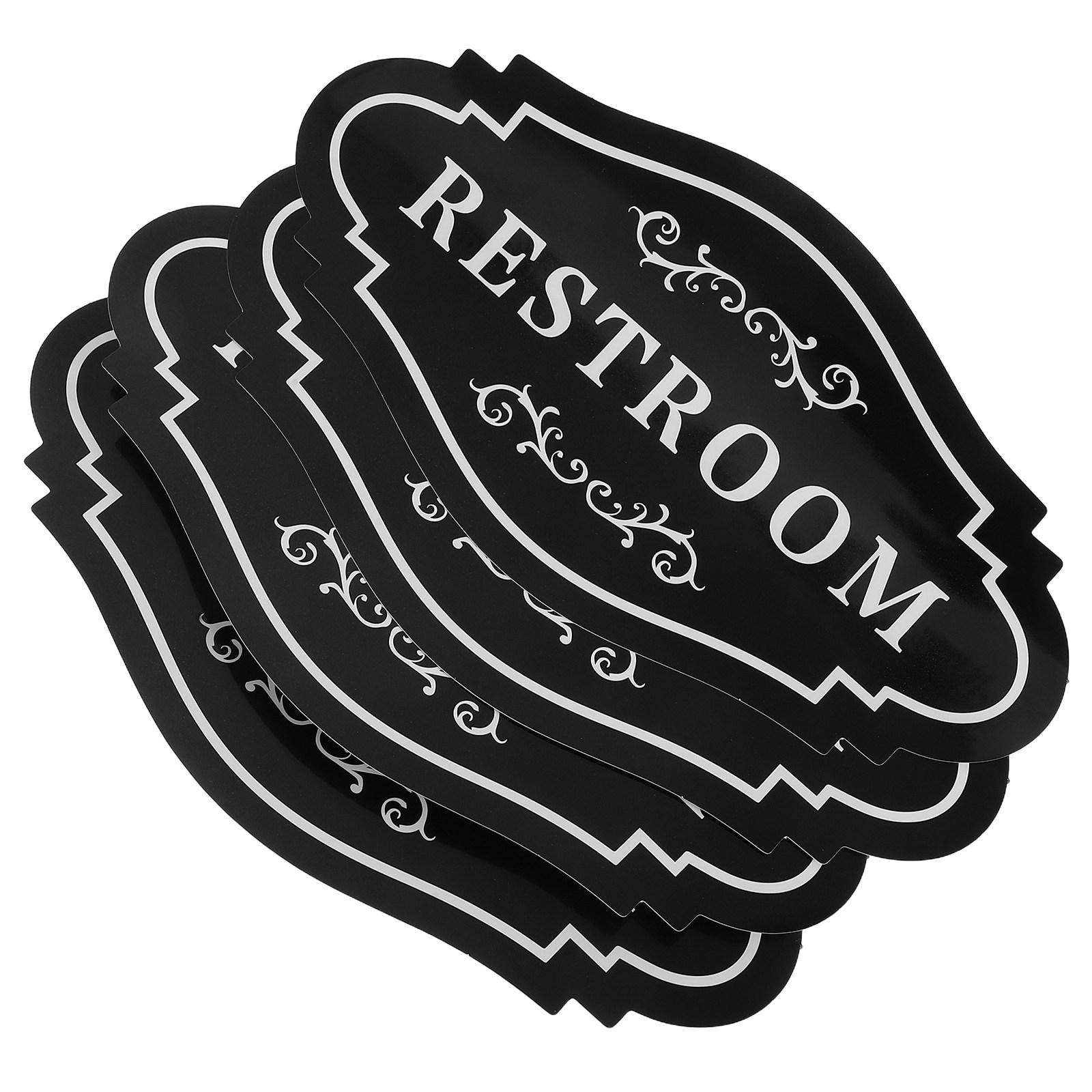 4Pcs Restroom Vinyl Decal Blac – Home Bathroom Signs recenzja i cena