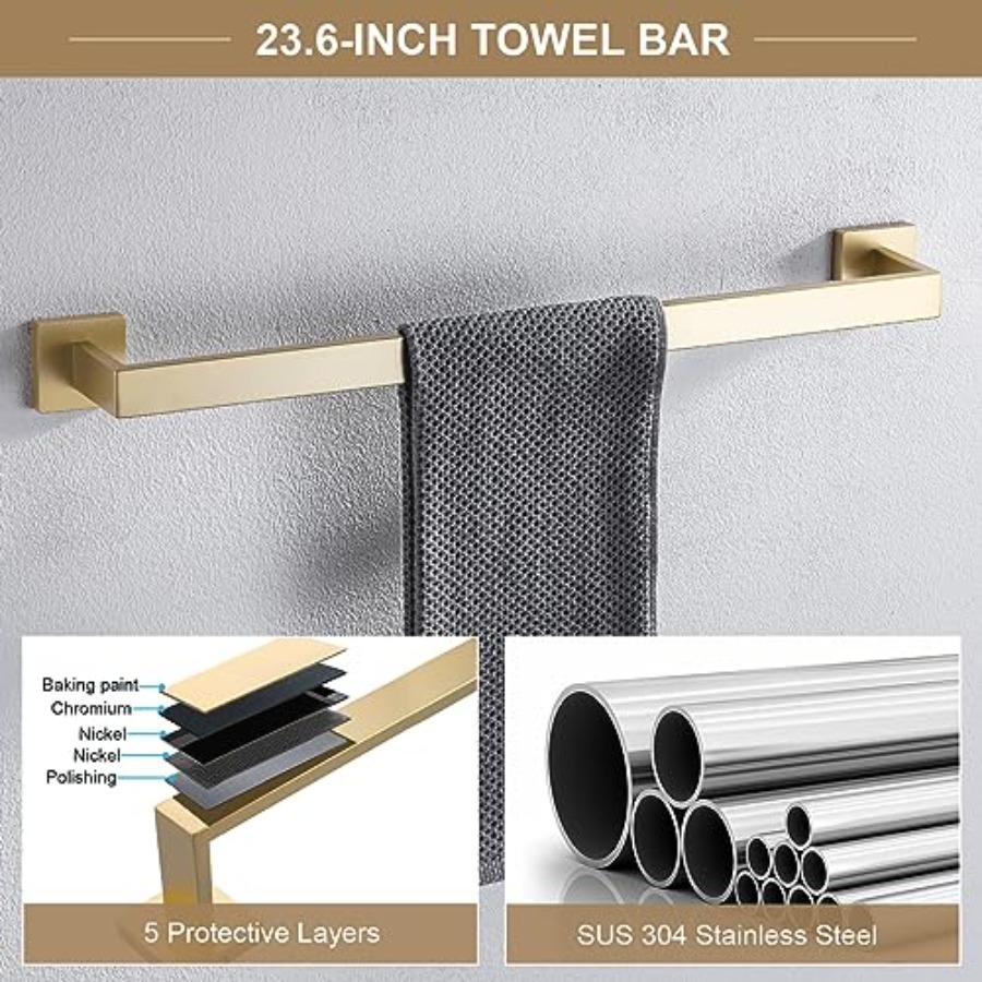 6-Piece Bathroom Towel Bar Set – Towel Bar Stainless recenzja i cena