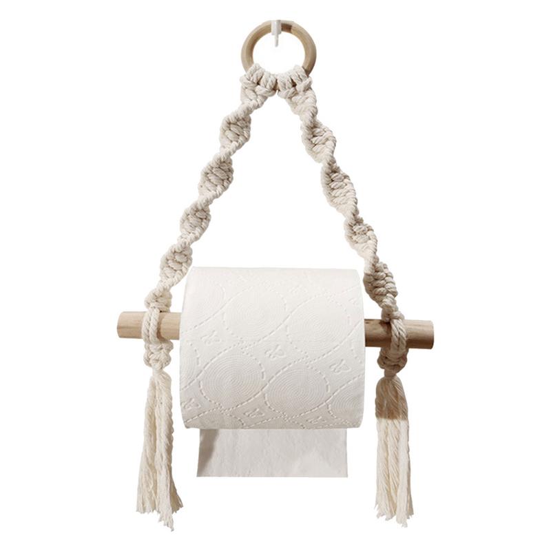 Hand Woven Wooden Toilet Paper – Home Bathroom Paper Towel Dispenser recenzja i cena