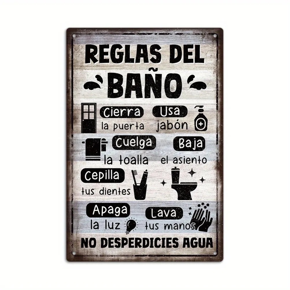 1pc Spanish Vintage Bathroom R – Home Bathroom Signs recenzja i cena