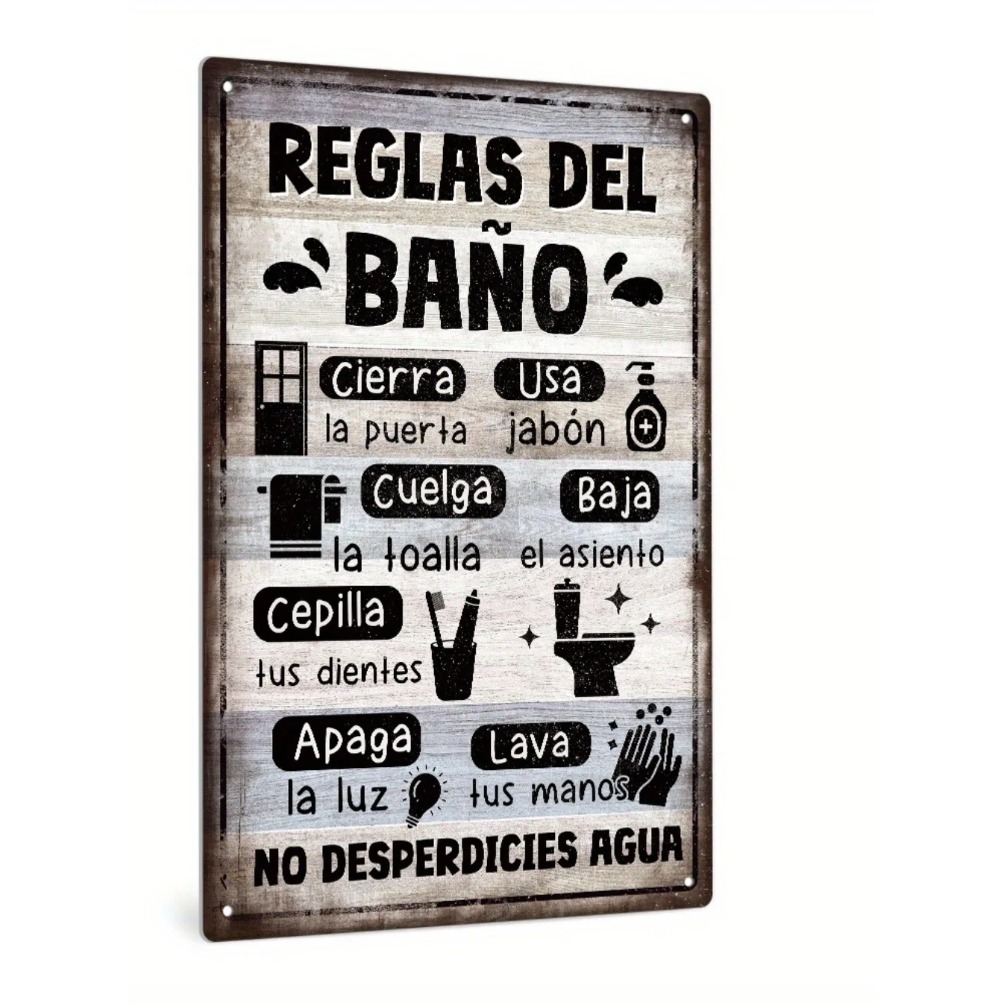 1pc Spanish Vintage Bathroom R – Home Bathroom Signs recenzja i cena