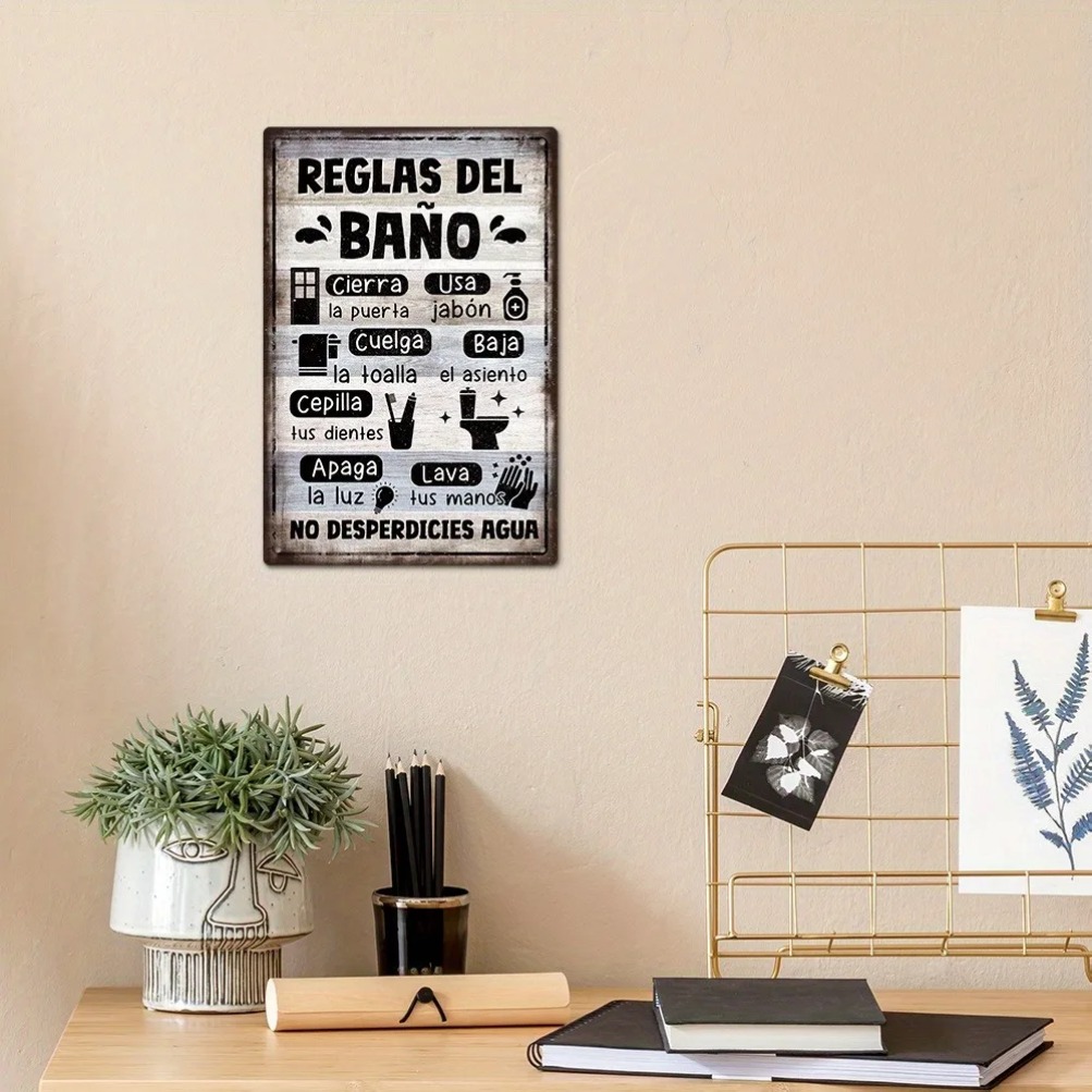 1pc Spanish Vintage Bathroom R – Home Bathroom Signs recenzja i cena