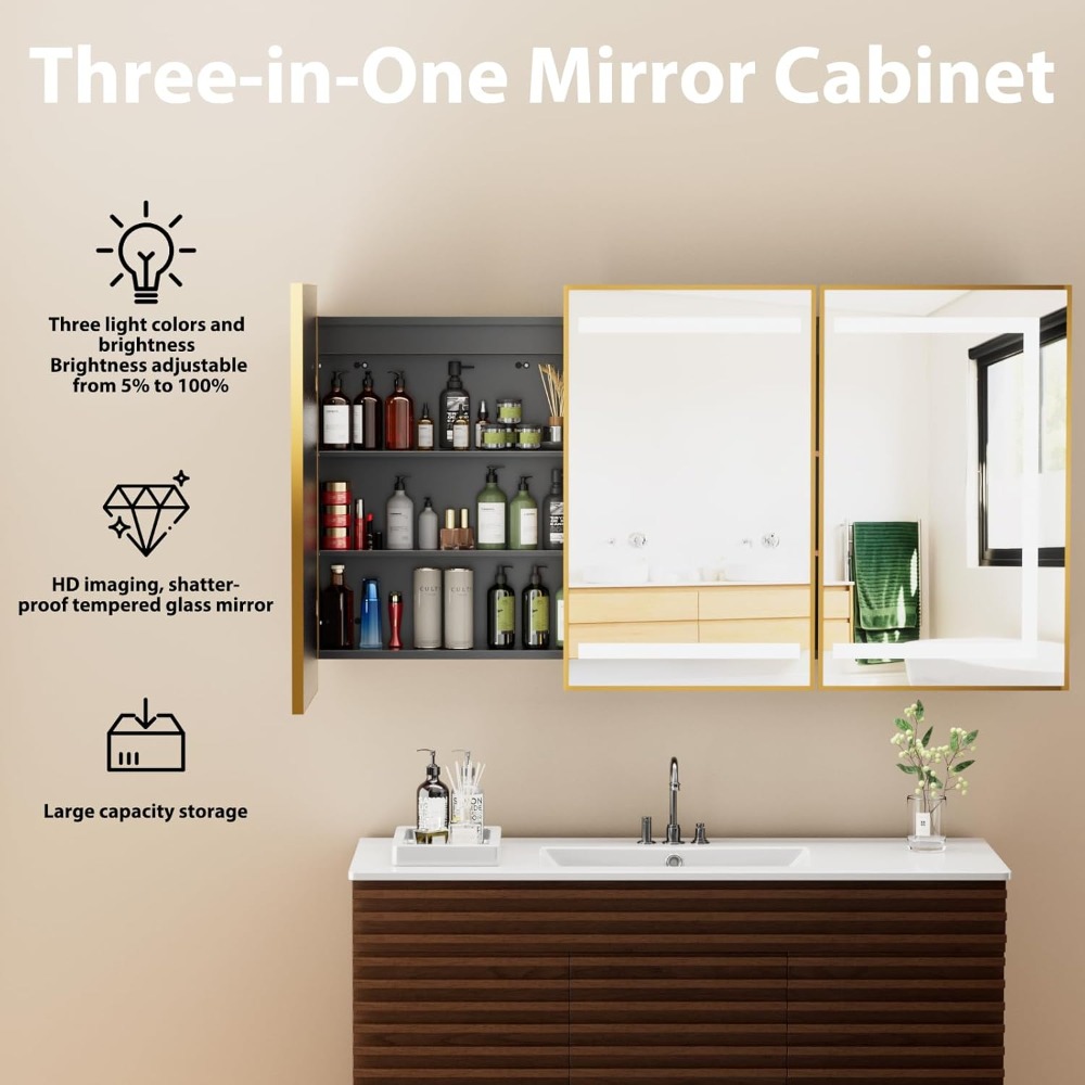 Led Medicine Cabinet with Mirr – Home Living Bathroom Vanity recenzja i cena