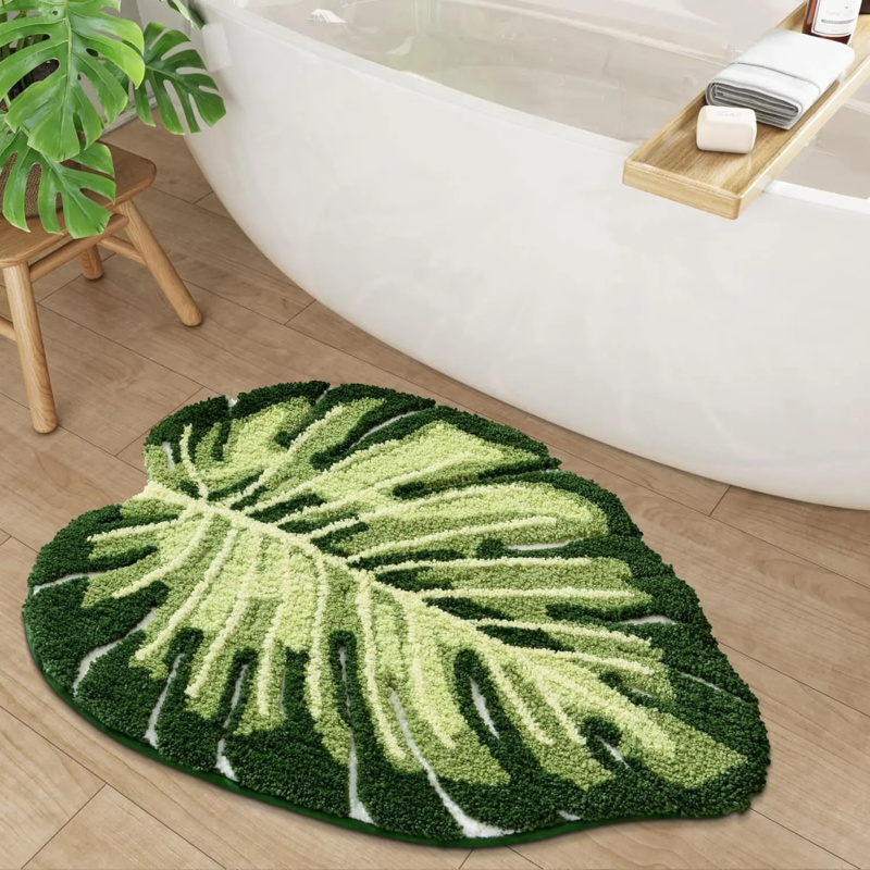 VIKAMA Small Fresh Green Leaf  – Zara Home Bathroom Rug recenzja i cena