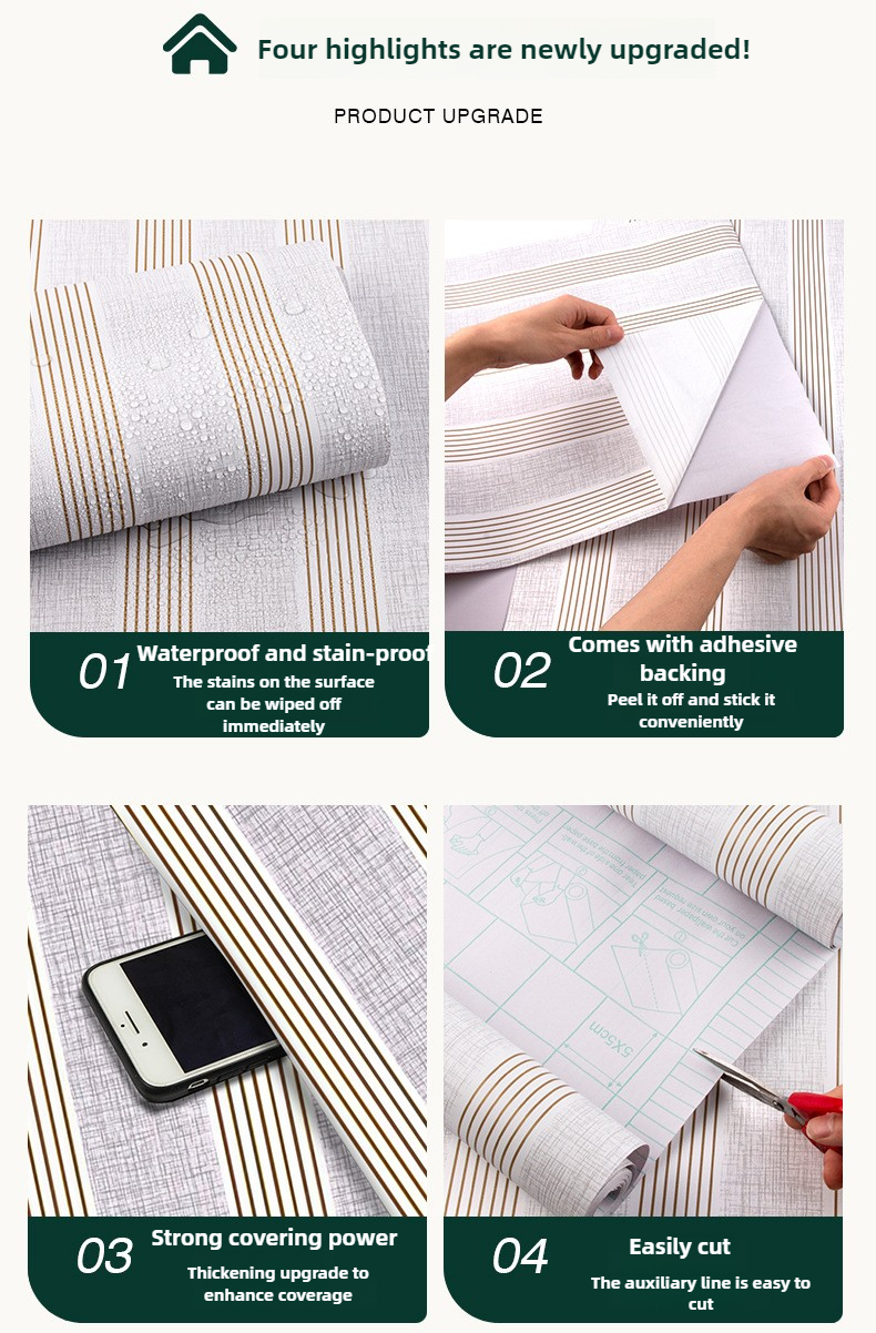 Adhesive Wallpaper for Wall -  – Home Bathroom Partition Wall recenzja i cena