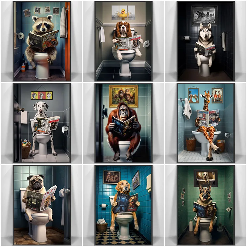 Funny Animal Wall Art Poster P – Home Bathroom Pic recenzja i cena