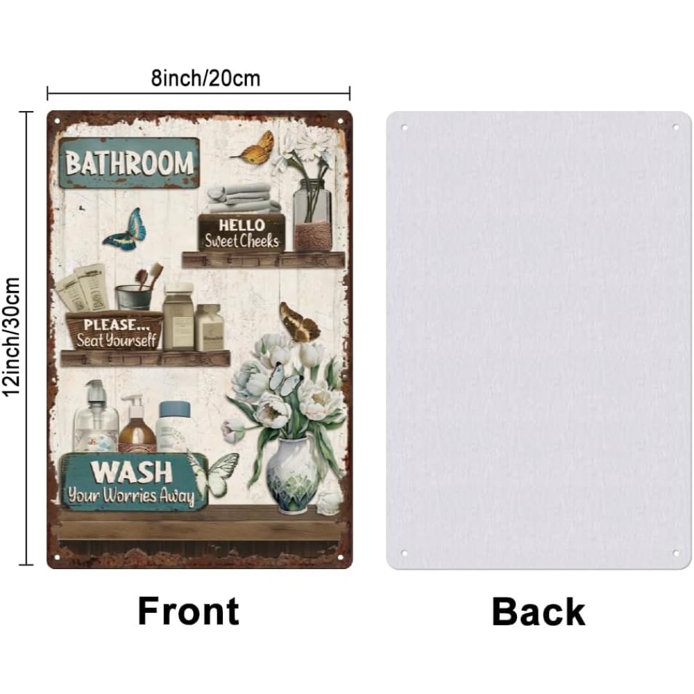 Bathroom Floral Tin Signs Vint – Home Bathroom Signs recenzja i cena
