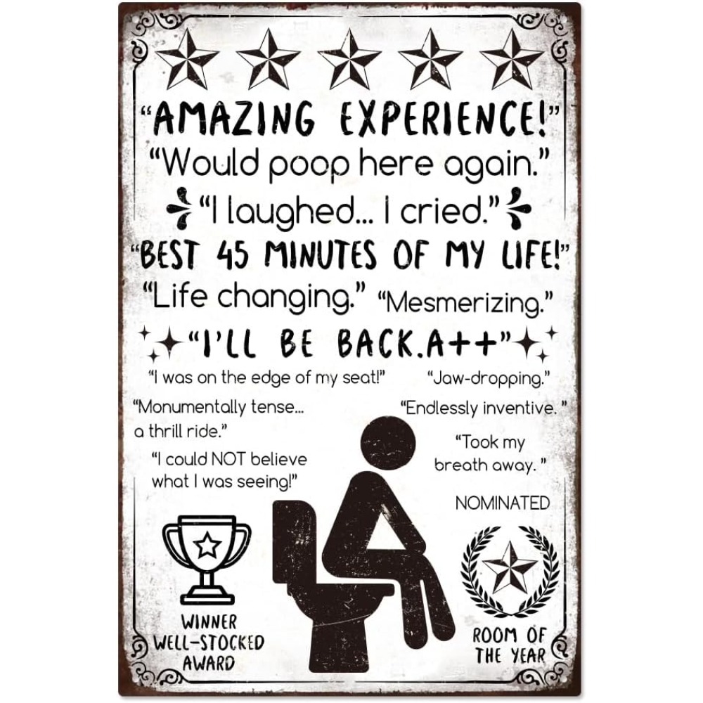 Funny Bathroom Metal Tin Sign  – Home Bathroom Signs recenzja i cena