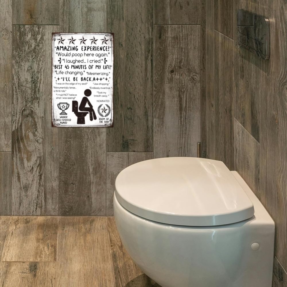 Funny Bathroom Metal Tin Sign  – Home Bathroom Signs recenzja i cena