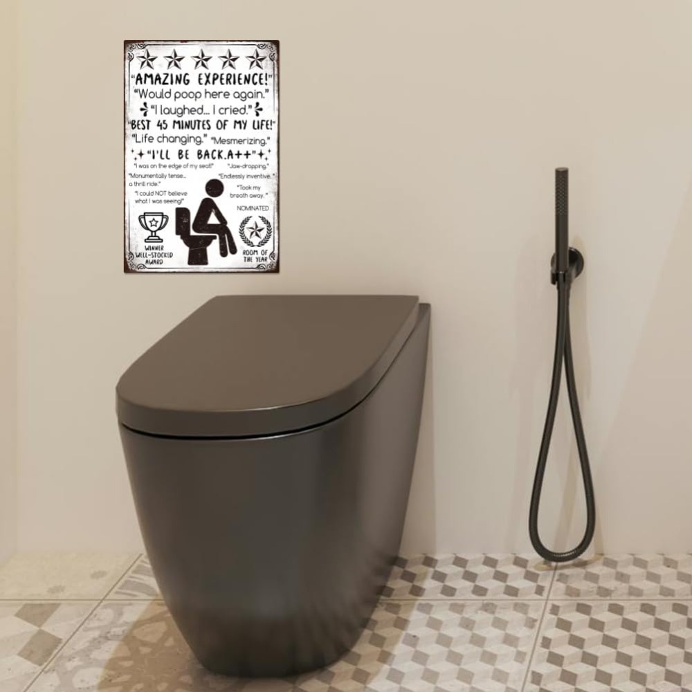 Funny Bathroom Metal Tin Sign  – Home Bathroom Signs recenzja i cena