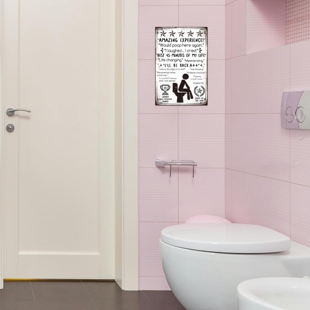 Funny Bathroom Metal Tin Sign  – Home Bathroom Signs recenzja i cena